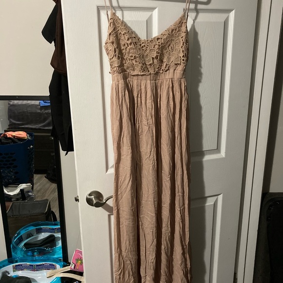 Bibi - long nude dress - size large - Picture 1 of 2